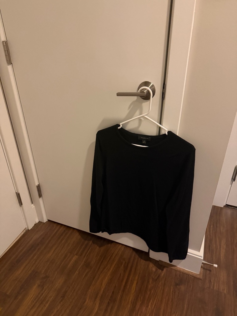 Ann Taylor Black Long Sleeve Crewneck Sweater
